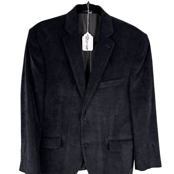 Calvin Klein Men 42R Black Corduroy Sport Coat Double Vented Timeless Minimalist - Picture 16 of 16
